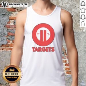 Funny Targets 911 Parody Tank Top with bold graphic print on a comfortable sleeveless cotton blend