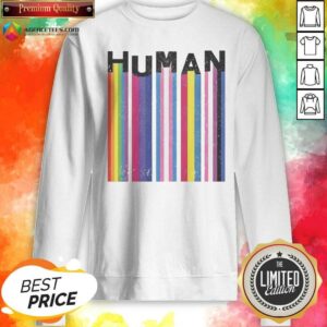 Funny LGBTQ Human Pride Flags sweatshirt optimized for vibrant display and clear visibility.
