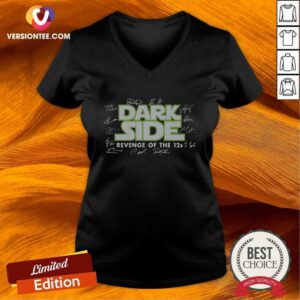 Premium Seattle Seahawks Dark Side Revenge Of The 12s Signatures v neck optimized in dark fabric with team-themed graphic