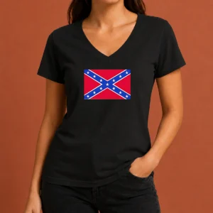 Premium Mark Lee Confederate Flag 2026 V Neck Shirt in dark fabric with bold flag graphic on front