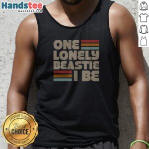 One Lonely Beastie I Be Retro Stripe Bold Typography Art Tank Top