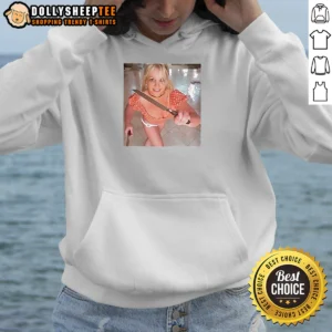 Nice Britney Spears Butcher Baby Knife Dance Hoodie showing front view with graphic print on a comfortable pullover