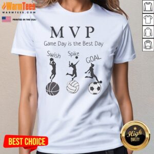 Pretty MVP Game Day Is The Best Day Swish Spike Coal ladies tee in coal color, perfect for game day