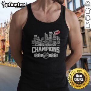 Pretty Staal Aho Svechnikov Carolina Hurricanes 2026 Eastern Conference Champions NHL tank top featuring team graphics
