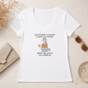 Awesome Monero Cryptocurrency God Forbid I Commit A Little Tax Fraud While The Elites V-Neck Shirt
