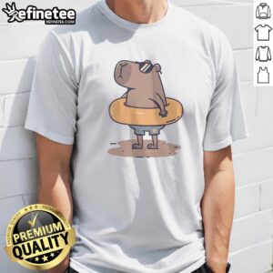 Hot Summer Capy t shirt featuring a vibrant capybara graphic for summer vibes.