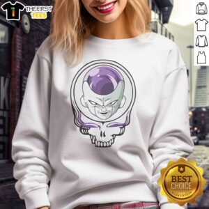 Original Frieza X Grateful Dead Skull Sweatshirt featuring unique graphics and a comfortable fit.