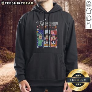 Pretty Longhorn Steakhouse Mickey Mouse Patriotic USA Characters Hoodie featuring vibrant patriotic Mickey Mouse design on a comfortable pullover hoodie
