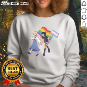 Original Usagi Tsukino And Sailor Moon Character Holding Obsession Pride Flag Sweatshirt featuring vibrant colors and unique design.