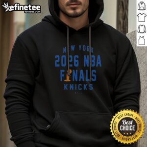 Nice New York Knicks 2026 NBA Finals Trophy hoodie featuring vibrant team colors and a bold graphic design.