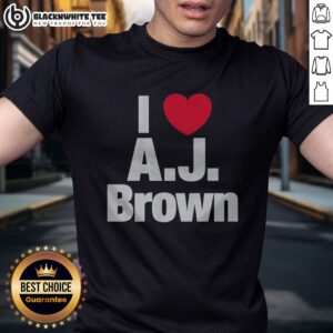 Top I Heart AJ Brown Philadelphia Eagles NFL Football Player Fan Sport Premium Shirt in vibrant colors