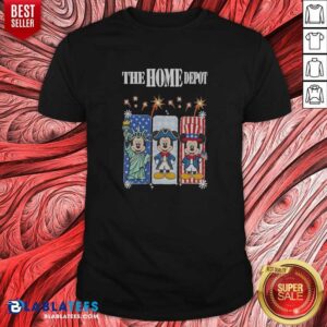 Pretty The Home Depot Mickey Mouse Statue Of Liberty Uncle Sam Patriotic shirt optimized, featuring a vibrant patriotic design on a comfortable short-sleeve tee