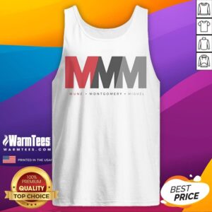 Premium Mune Montgomery Miguel MMM Logo tank top featuring a bold logo design.