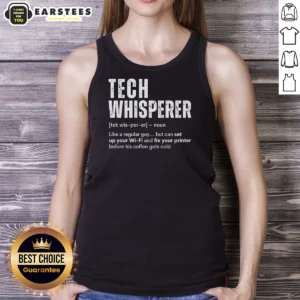 Pretty Tech Whisperer Definition Tank Top in white, sleeveless casual wear with bold text design