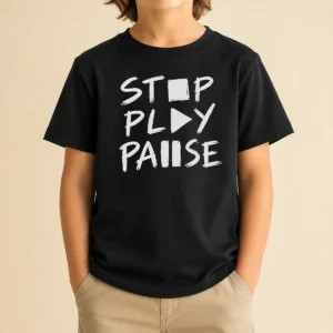 Pretty Stop Play Pause Kids T-Shirt