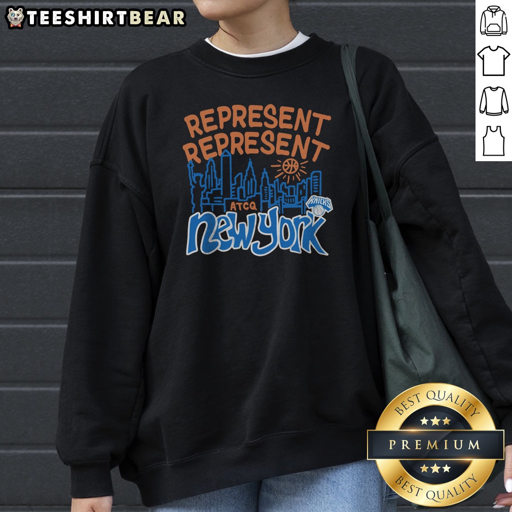 nice-a-tribe-called-quest-x-new-york-knicks-represent-sweatshirt Nice A Tribe Called Quest X New York Knicks Represent Sweatshirt featuring bold graphic print on a cozy crewneck sweatshirt