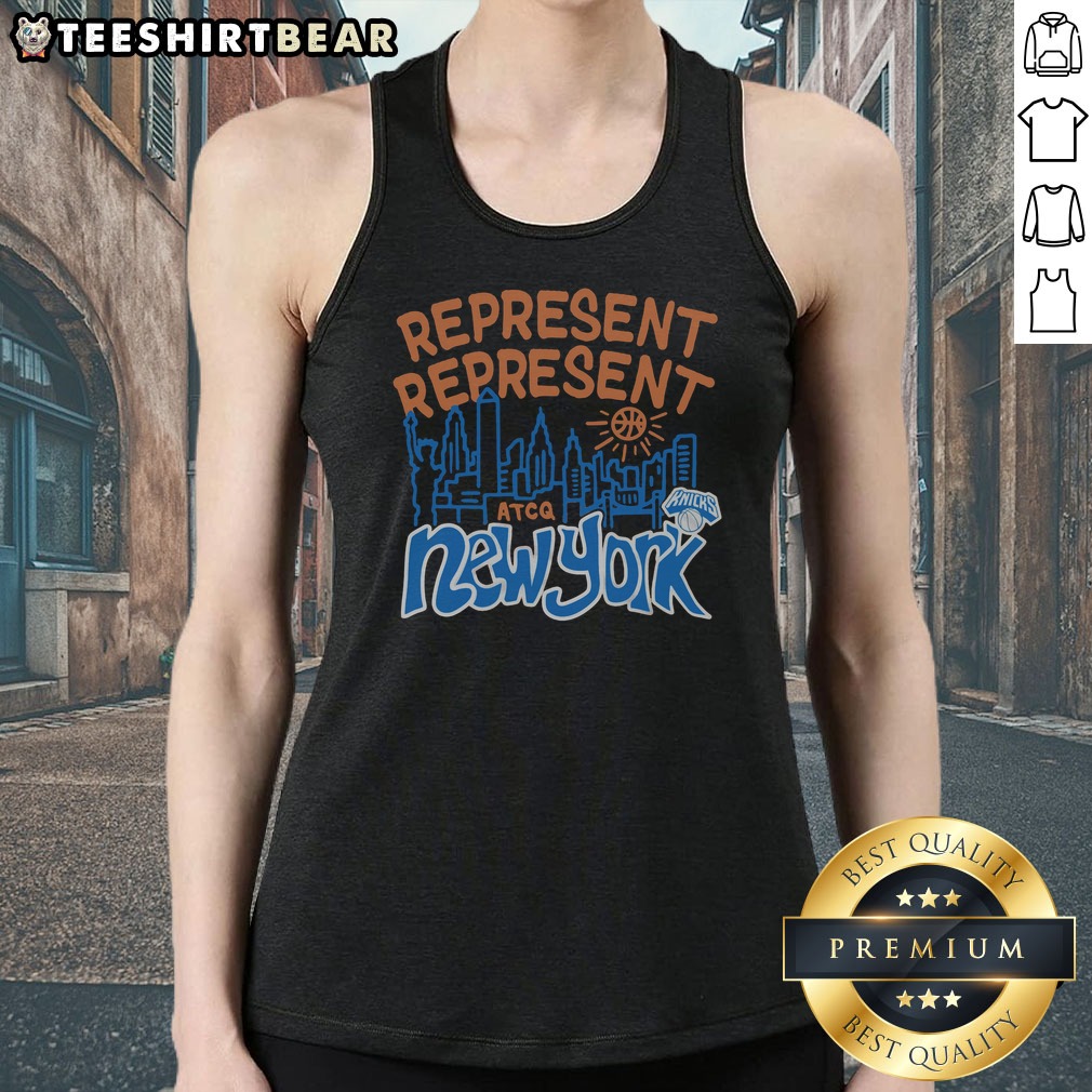 nice-a-tribe-called-quest-x-new-york-knicks-represent-tank-top Nice A Tribe Called Quest X New York Knicks Represent Tank top in black with bold graphic print