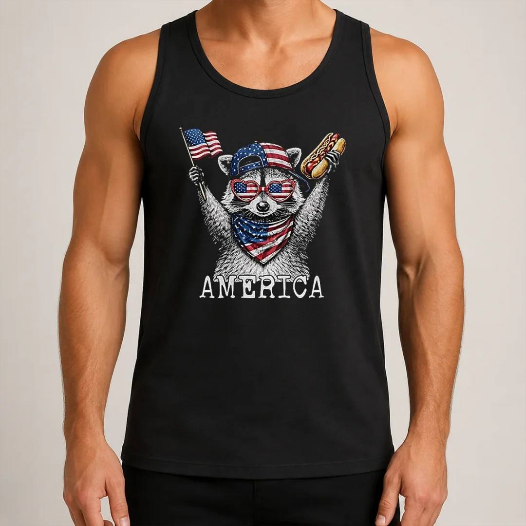 nice-america-raccoon-hot-dog-4th-of-july-patriotic-usa-animal-2026-tank-top Nice America Raccoon Hot Dog 4th Of July Patriotic USA Animal 2026 Tank Top