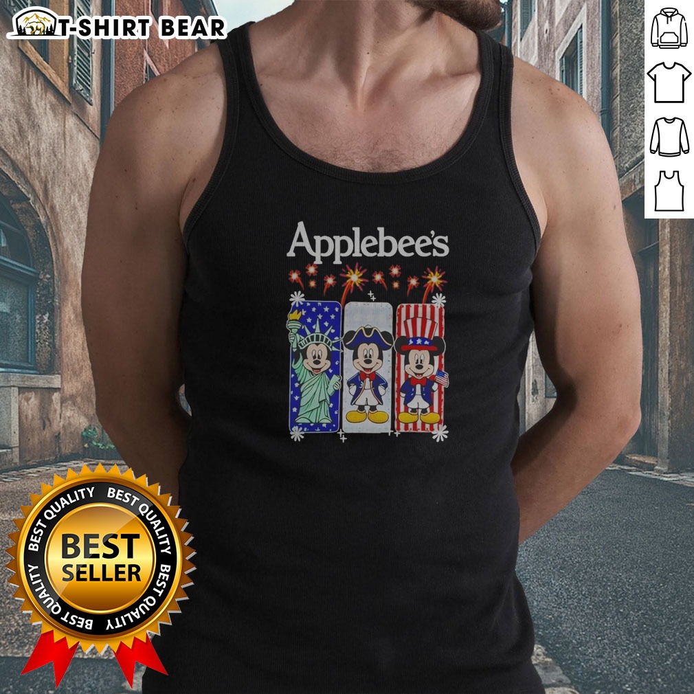 nice-applebee-s-mickey-mouse-usa-tank-top Nice Applebee'S Mickey Mouse USA Tank top featuring a classic Mickey Mouse graphic with USA theme on a sleeveless cotton tank