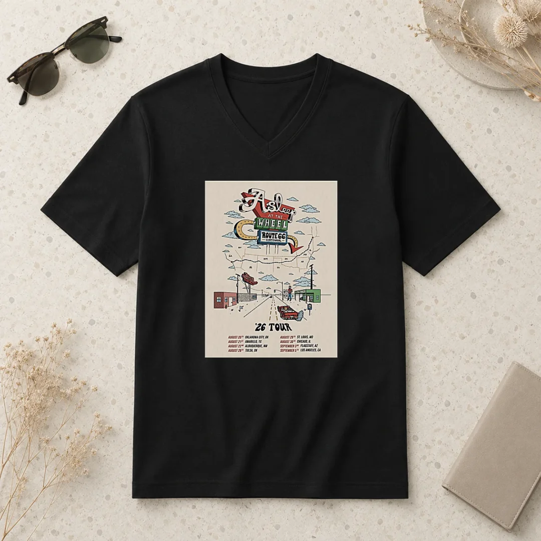 nice-asleep-at-the-wheel-route-66-centennial-2026-shows-v-neck-shirt Nice Asleep At The Wheel Route 66 Centennial 2026 Shows V-Neck Shirt