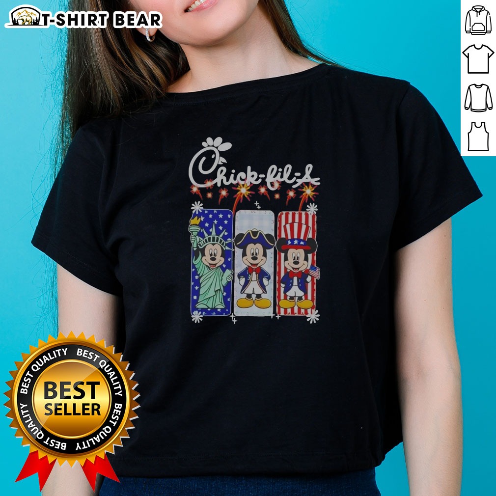 Nice Chick Fil A Mickey Mouse USA Liberty Patriotic Ladies Shirt Nice Chick Fil A Mickey Mouse USA Liberty Patriotic Ladies Shirt featuring a classic crew neck and short sleeves