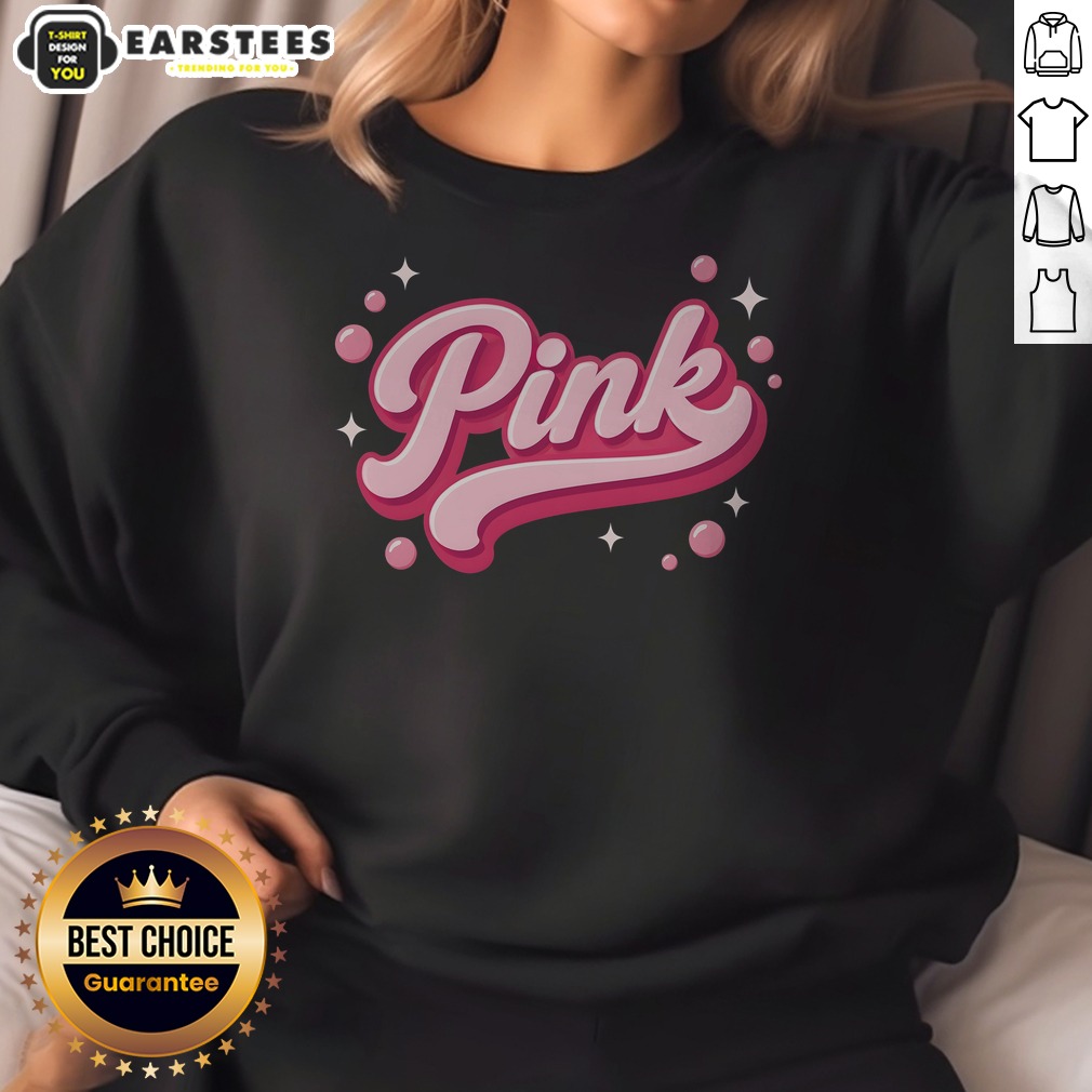 nice-cute-pink-bubble-logo-sweatshirt Nice Cute Pink Bubble Logo sweatshirt featuring a vibrant pink bubble logo design.