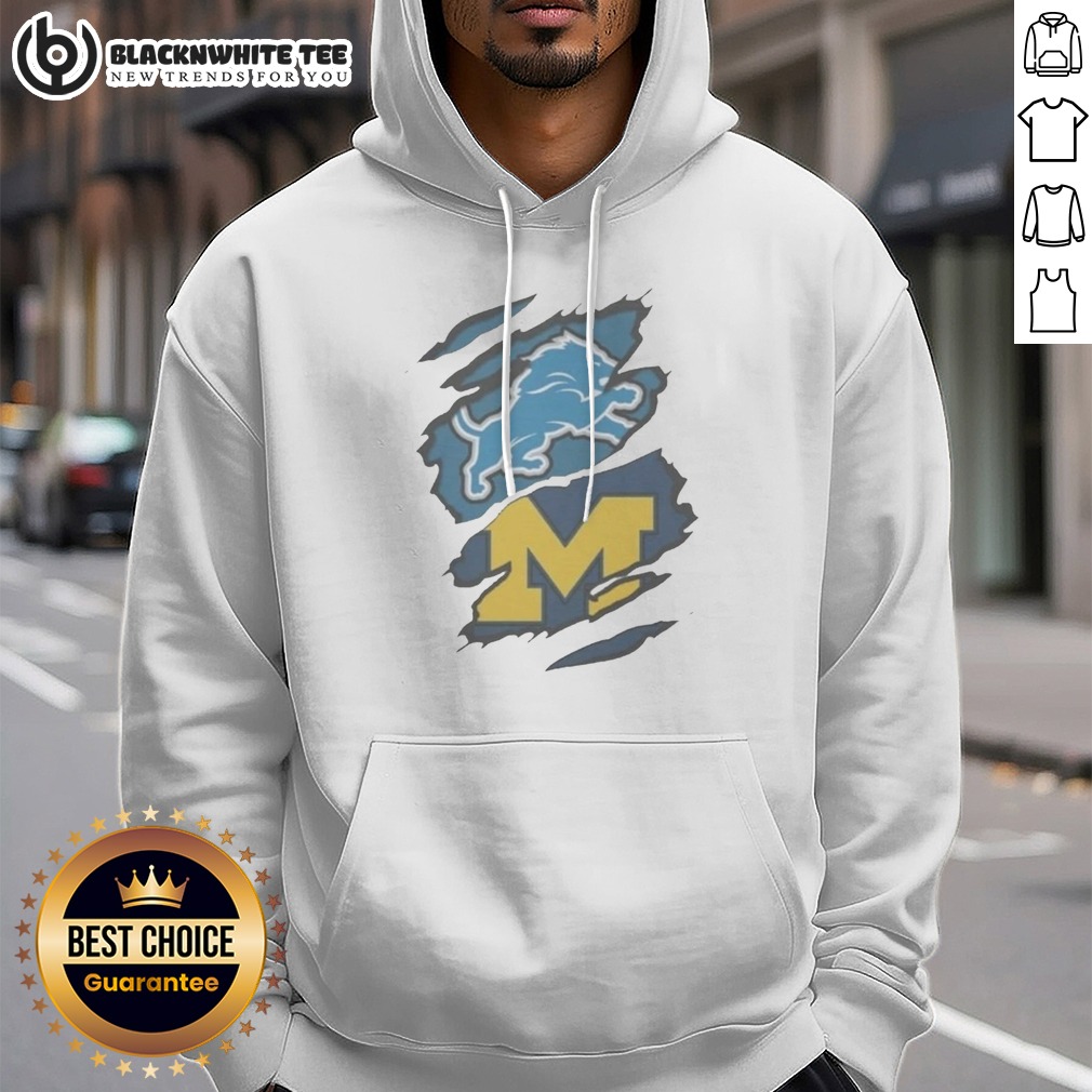 Nice Detroit Lions Michigan Wolverines Combined Logo Graphic Apparel Hoodie Nice Detroit Lions Michigan Wolverines Combined Logo Graphic Apparel Hoodie featuring team logos