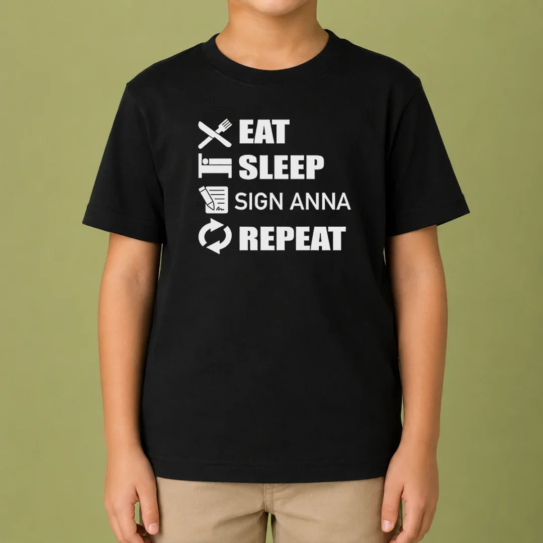 nice-eat-sleep-sign-anna-repeat-kids-t-shirt Nice Eat Sleep Sign Anna Repeat Kids T-Shirt