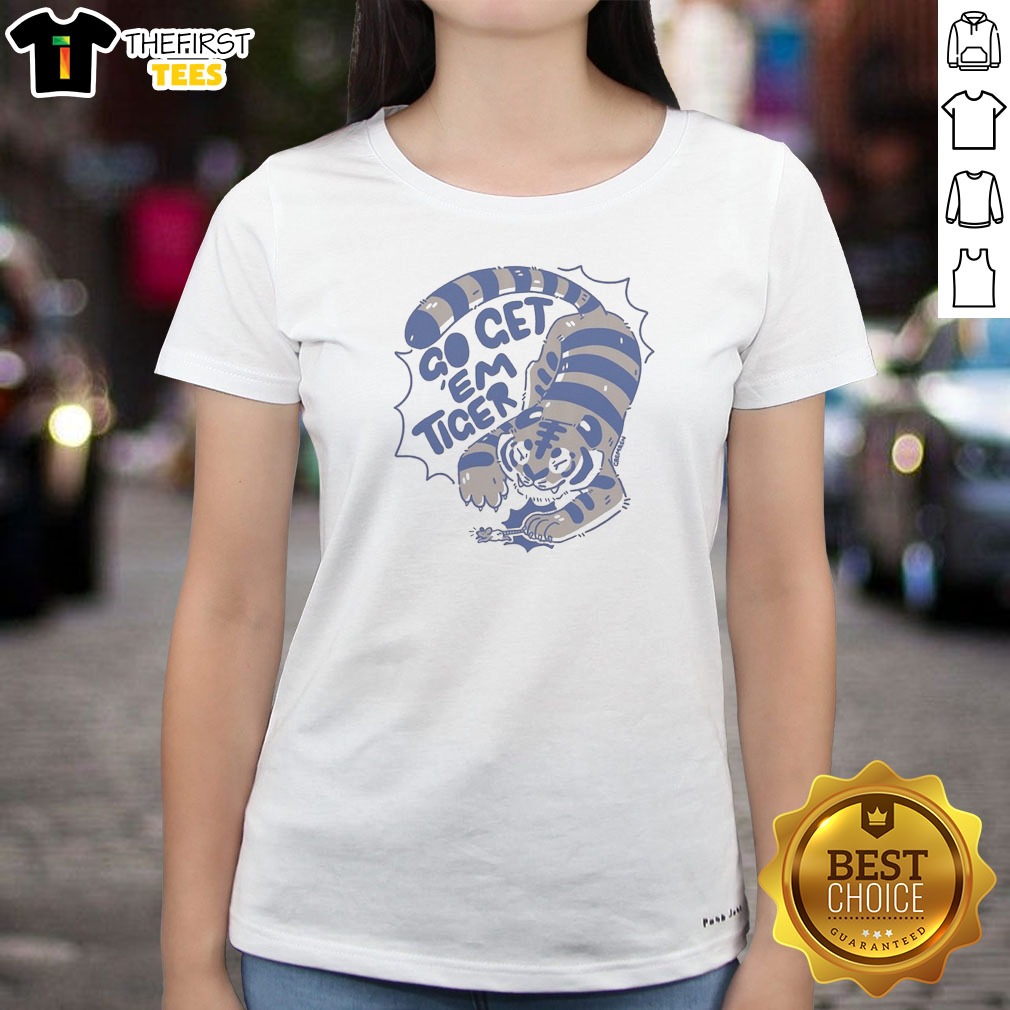 nice-go-get-em-tiger-cute-little-cub-chasing-a-mouse-in-the-jungle-illustration-ladies-shirt Nice Go Get Em Tiger Cute Little Cub Chasing A Mouse In The Jungle Illustration Ladies Shirt