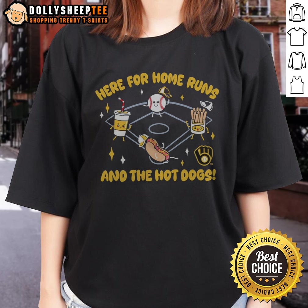 Nice Here For Home Runs And The Hot Dogs Milwaukee Brewers Mascot Baseball Logo Ladies Shirt Nice Here For Home Runs And The Hot Dogs Milwaukee Brewers Mascot Baseball Logo Ladies Shirt featuring a vibrant design.
