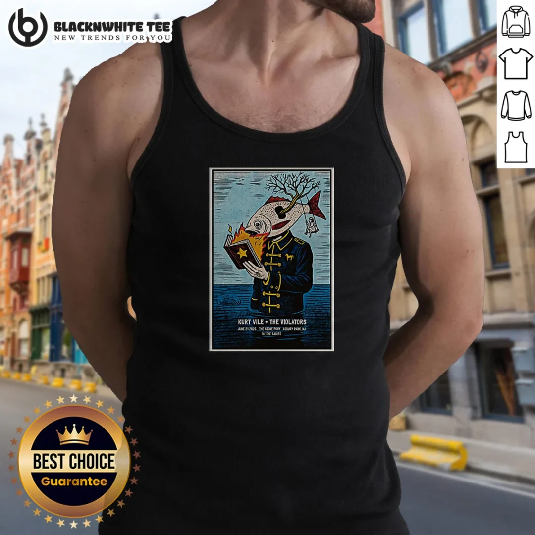 Nice Kurt Vile And The Violators 6 21 2206 Asbury Park Nj Tank Top Nice Kurt Vile And The Violators 6 21 2206 Asbury Park Nj Tank Top in white, sleeveless casual wear
