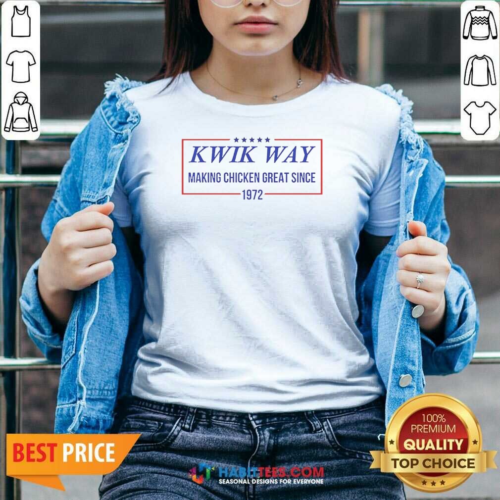 nice-kwik-way-making-chicken-great-since-1972-five-stars-logo-v-neck-v-neck-optimized Nice Kwik Way Making Chicken Great Since 1972 Five Stars Logo v neck optimized soft cotton blend shirt