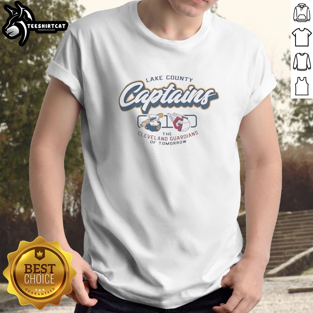 nice-lake-county-captains-the-cleveland-guardians-of-tomorrow-milb-shirt Nice Lake County Captains The Cleveland Guardians Of Tomorrow MILB Shirt displayed on a neutral background.
