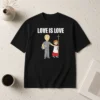 Nice Love Is Love Priest And Altar Boy Satire t shirt in black, classic fit crew neck short sleeve