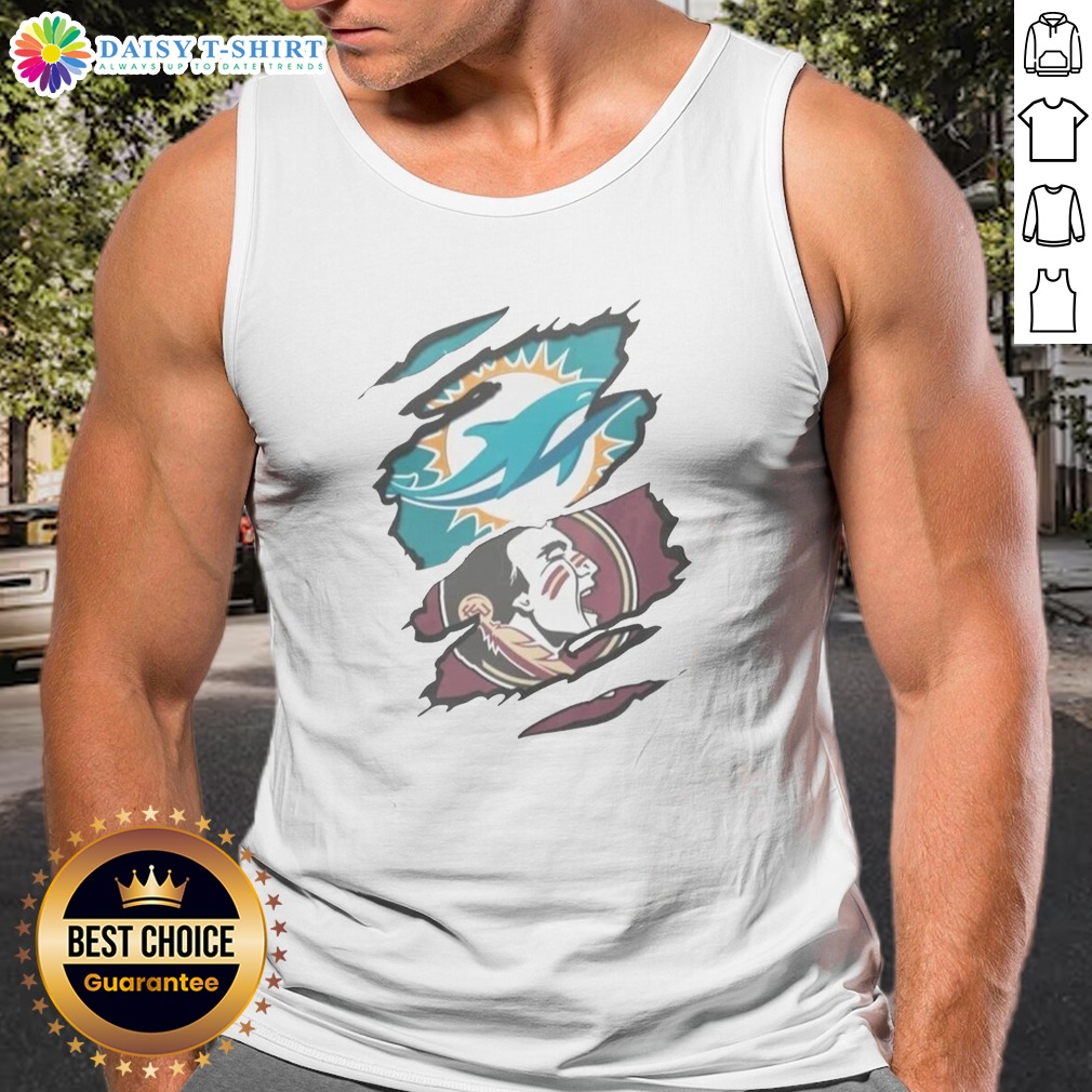 Nice Miami Dolphins Florida State Seminoles NFL NCAA Ripped Effect Tank Top Nice Miami Dolphins Florida State Seminoles NFL NCAA Ripped Effect Tank Top featuring a unique ripped design.