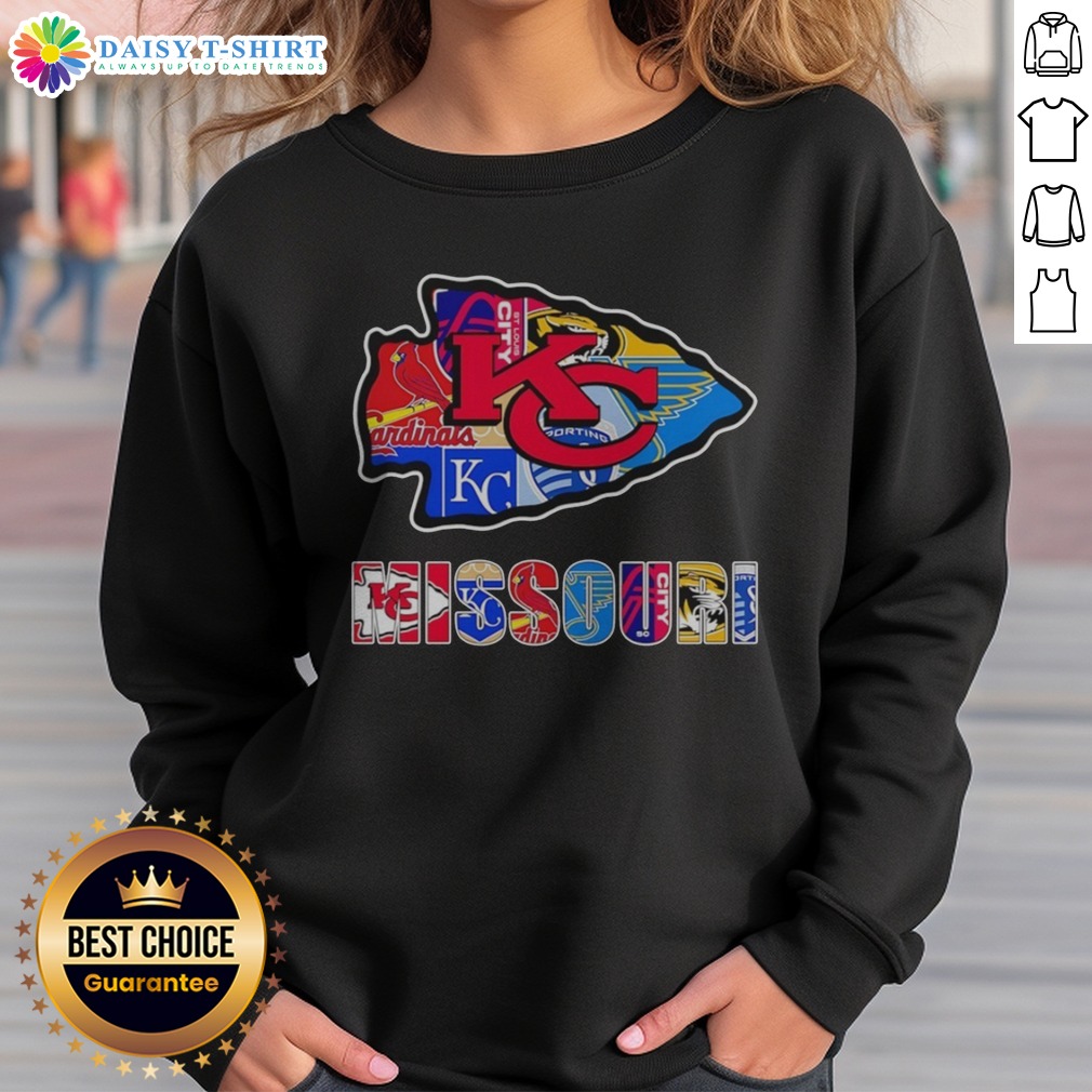 Nice MO Chiefs Royals Cardinals Blues Sporting Arrowhead Logo Sweatshirt Sweashirt Nice MO Chiefs Royals Cardinals Blues Sporting Arrowhead Logo Sweatshirt in vibrant colors