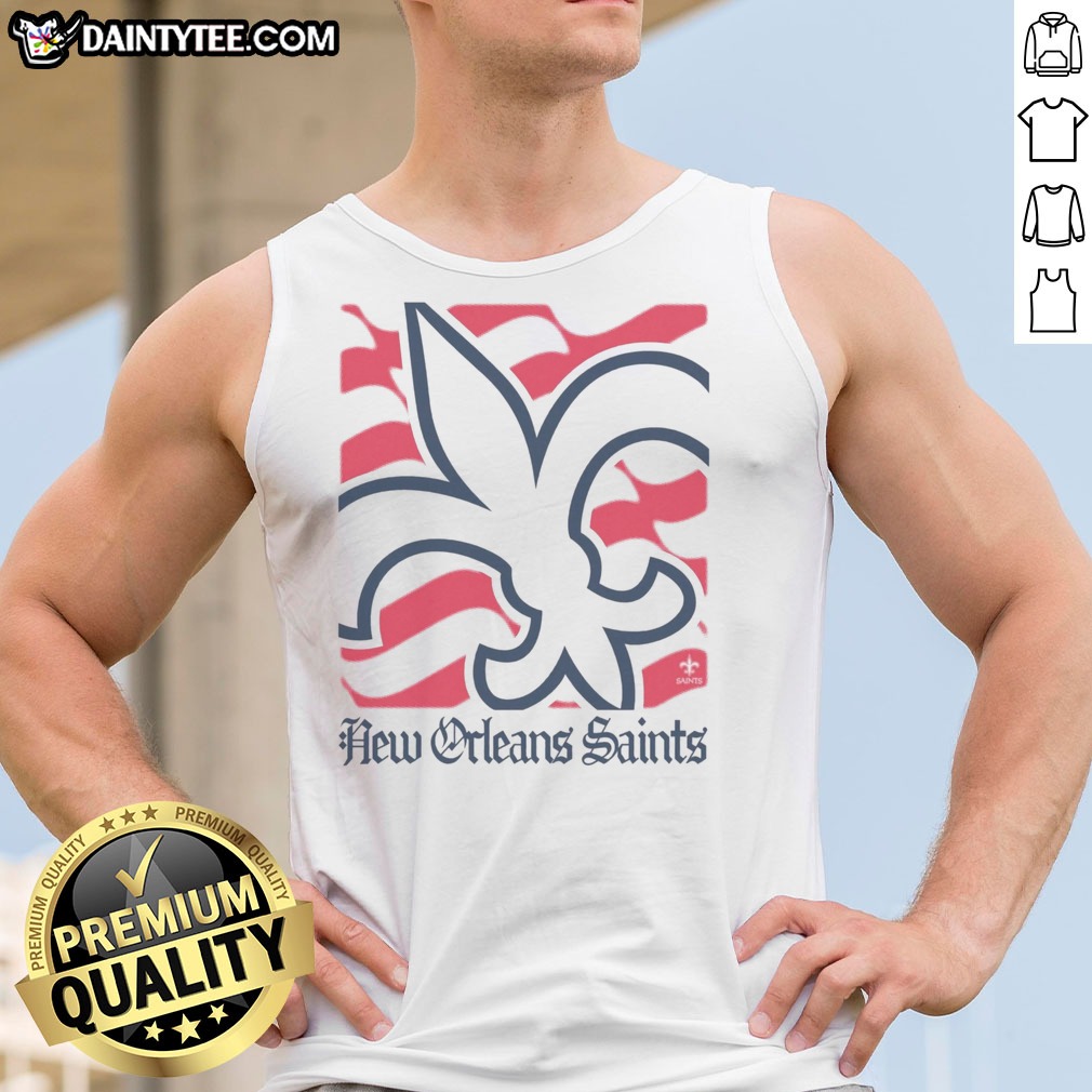 nice-new-orleans-saints-american-heritage-wordmark-tank-top Nice New Orleans Saints American Heritage Wordmark Tank Top in black, featuring bold team graphics.