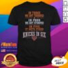 Nice New York Knicks In Three We Got Trumped In Four We Got Stumped shirt featuring bold text design on a classic crew neck tee