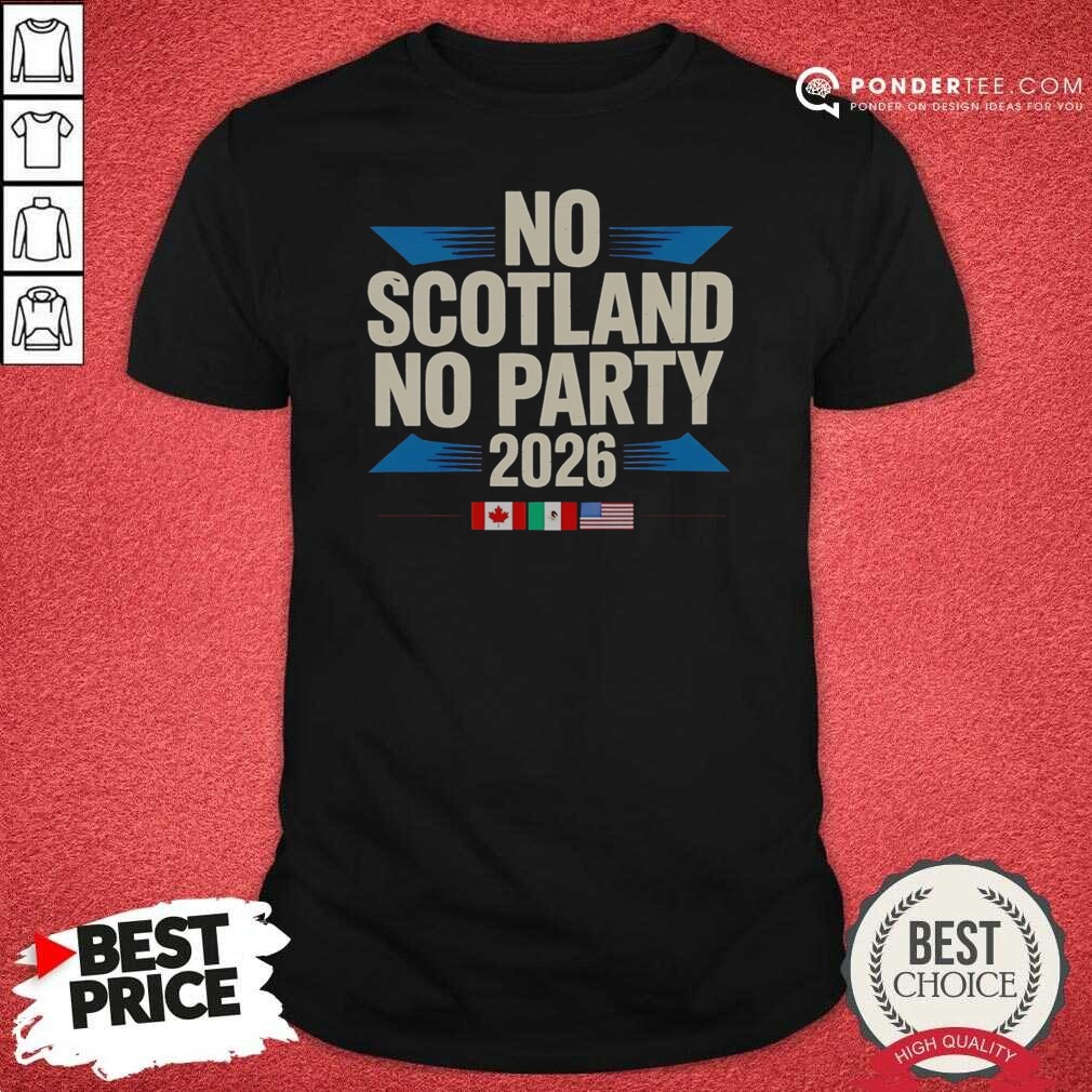 nice-no-scotland-no-party-2026-shirt-optimized-1 Nice No Scotland No Party 2026 shirt optimized, featuring bold white text on a black short-sleeve crew neck shirt