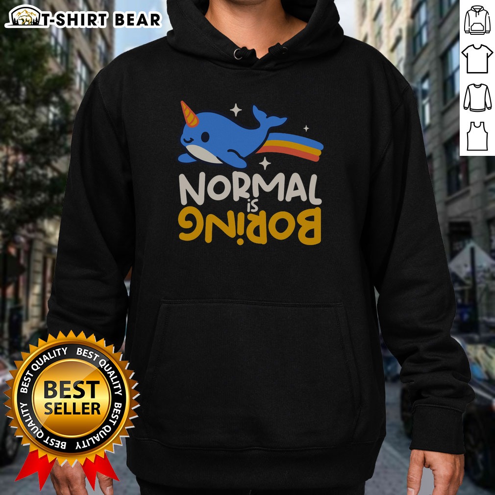 nice-normal-is-boring-narwhal-hoodie Nice Normal Is Boring Narwhal Hoodie featuring a playful narwhal graphic