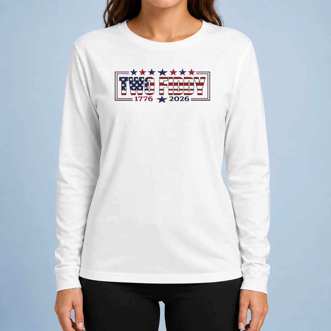 nice-patriotic-american-apparel-two-fiddy-1776-2026-usa-independence-anniversary-long-sleeve-shirt Nice Patriotic American Apparel Two Fiddy 1776 2026 USA Independence Anniversary Long Sleeve Shirt