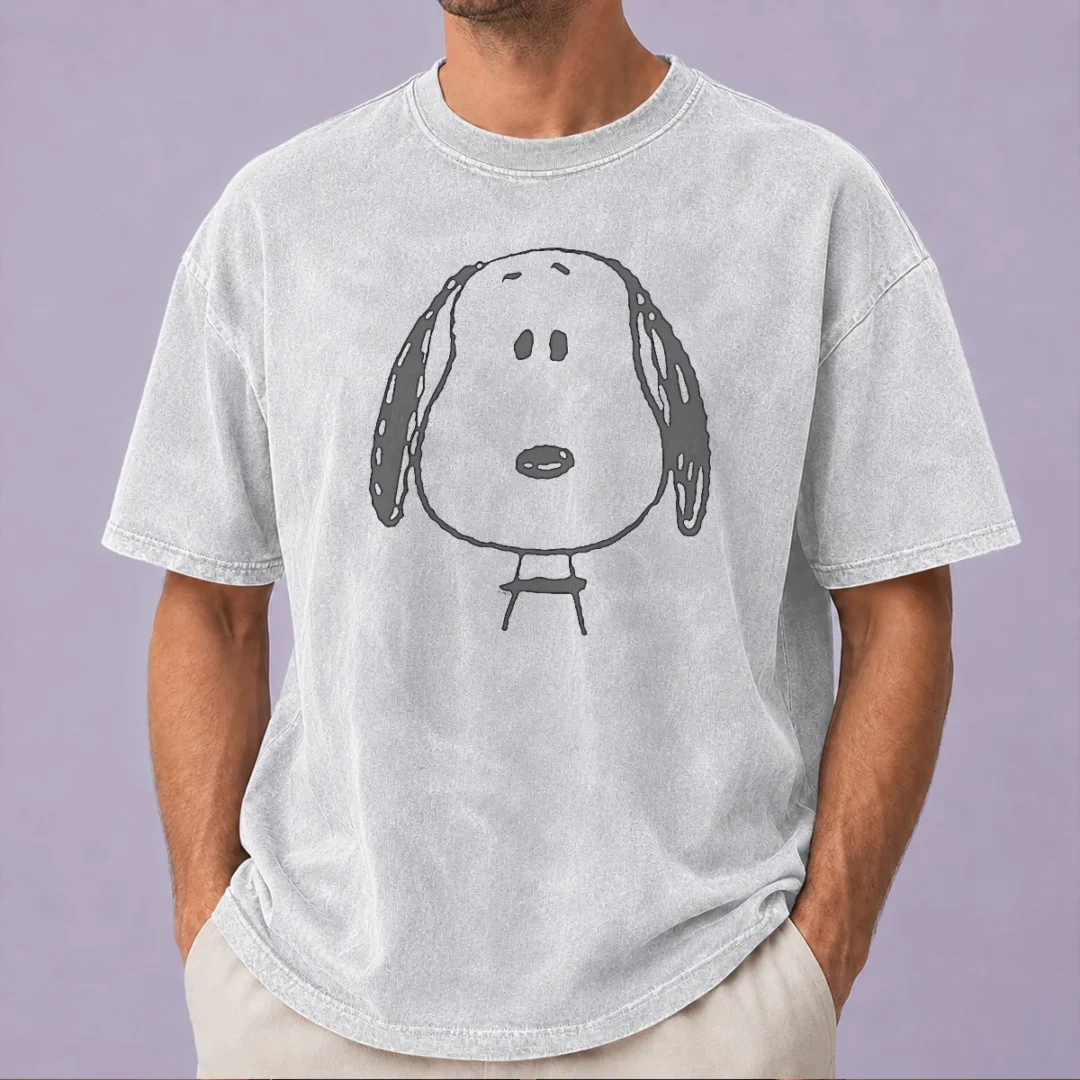 nice-peanuts-snoopy-larger-than-life-washed-t-shirt Nice Peanuts Snoopy Larger Than Life Washed T-Shirt