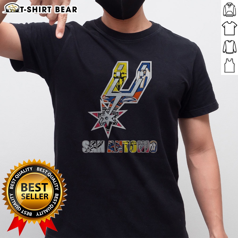 Nice San Antonio Spurs Logos With Sports Team Shirt Nice San Antonio Spurs Logos With Sports Team Shirt featuring vibrant team colors and logos.
