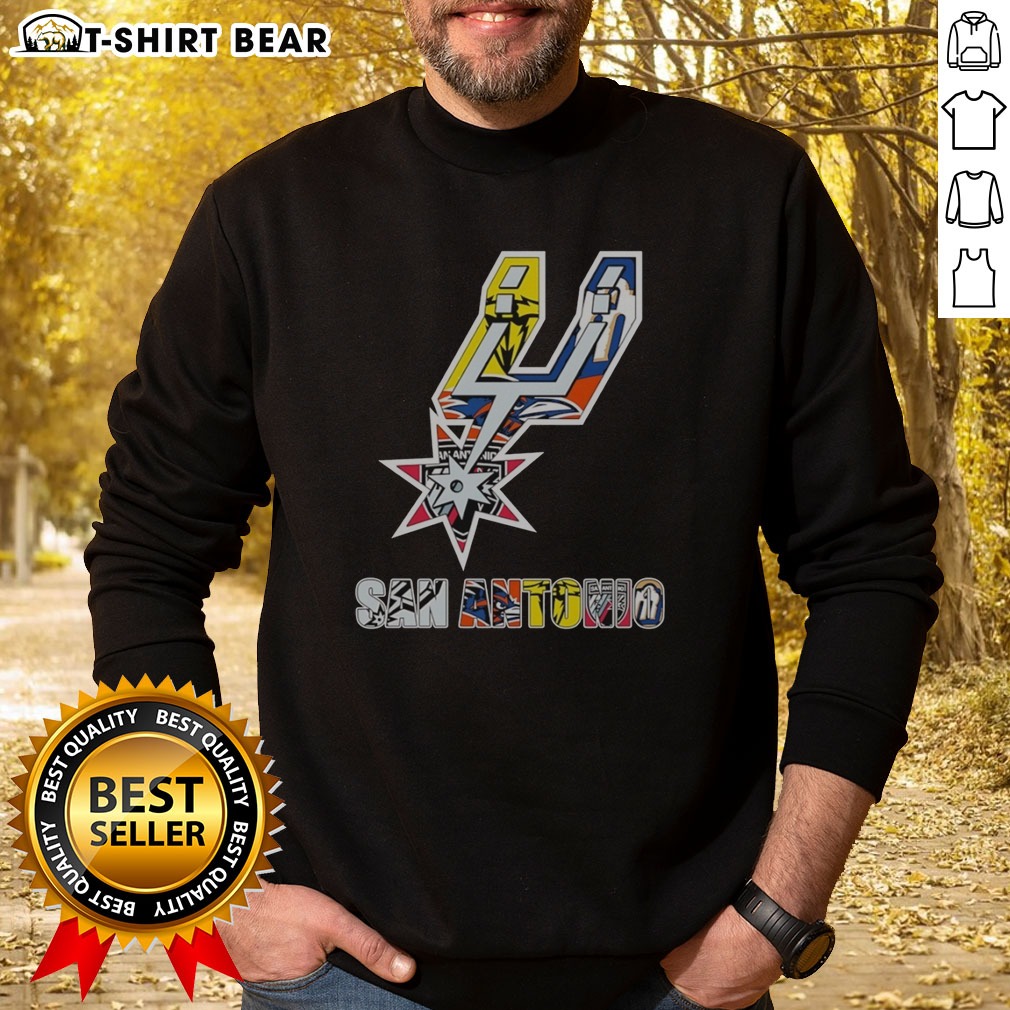 nice-san-antonio-spurs-logos-with-sports-team-sweatshirt Nice San Antonio Spurs Logos With Sports Team Sweatshirt featuring vibrant team logos on a cozy fabric.