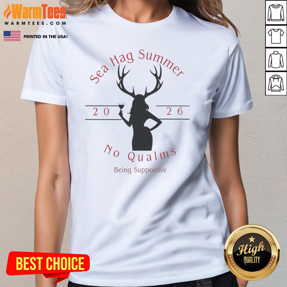nice-sea-hag-summer-no-qualms-2026-ladies-tee Nice Sea Hag Summer No Qualms 2026 ladies tee in soft cotton fabric with vibrant summer graphic print