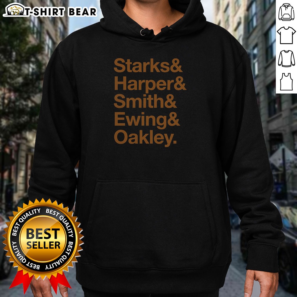 Nice Starks Harper Smith Ewing Oakley New York Knicks 1990s Basketball Roster Hoodie Nice Starks Harper Smith Ewing Oakley New York Knicks 1990s Basketball Roster Hoodie