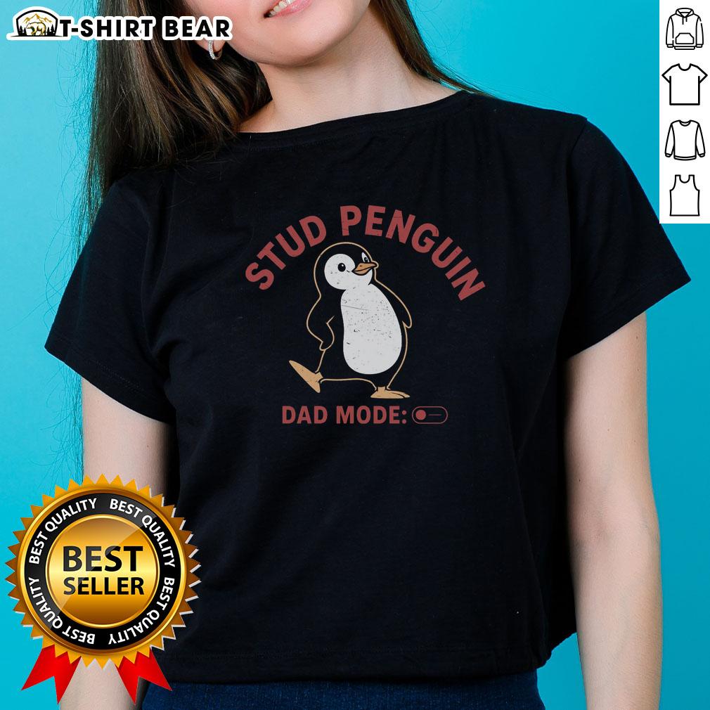 Nice Stud Penguin Ladies Tee Alt Text: Cute Nice Stud Penguin Ladies Tee featuring a playful penguin design, perfect for casual outfits and penguin lovers.