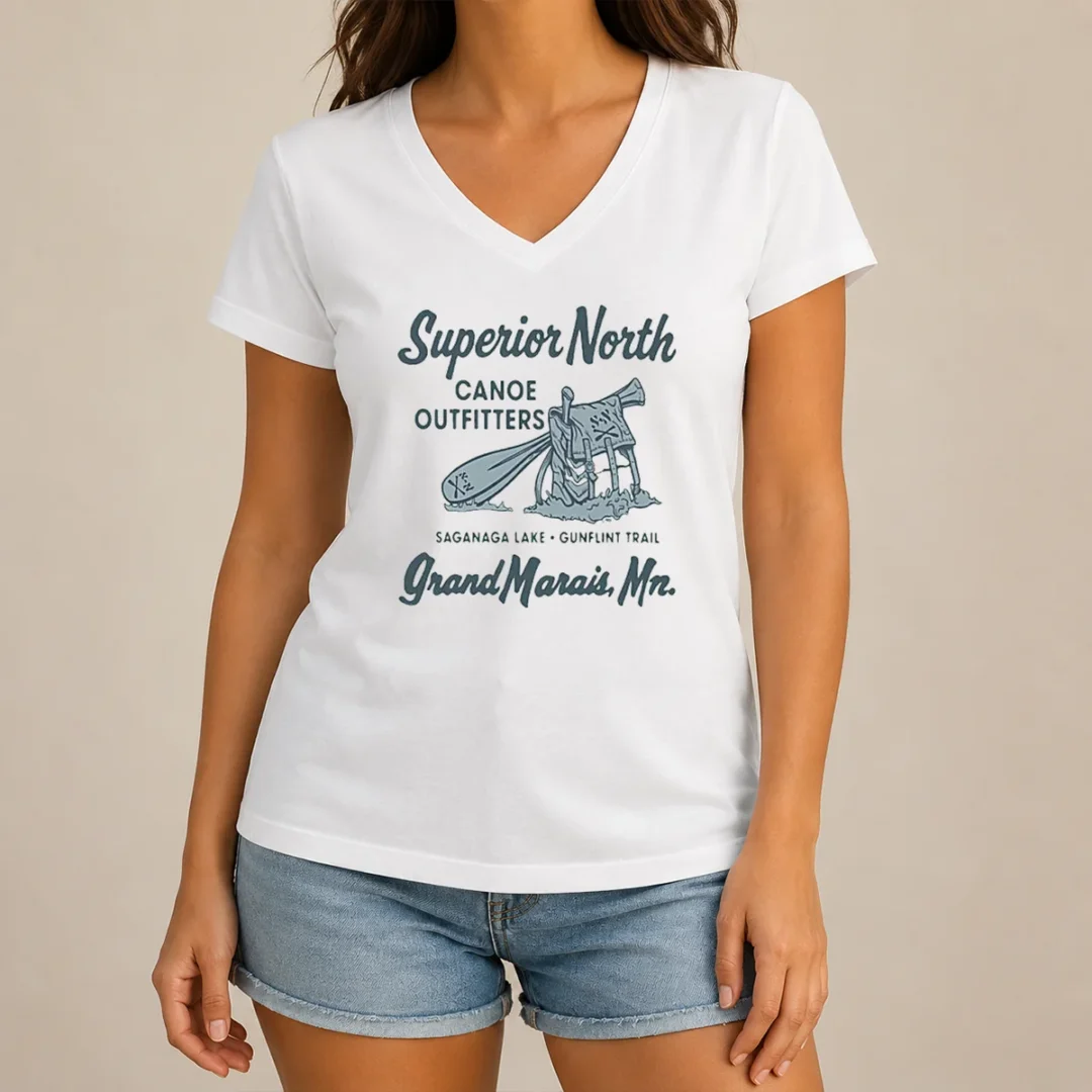 nice-superior-north-canoe-outfitters-v-neck-shirt Nice Superior North Canoe Outfitters V-Neck Shirt