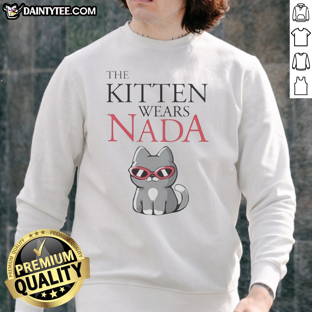 nice-the-kitten-wears-nada-sunglasses-cute-cat-sweatshirt-1 Nice The Kitten Wears Nada Sunglasses Cute Cat Sweatshirt in soft fabric with playful kitten design.
