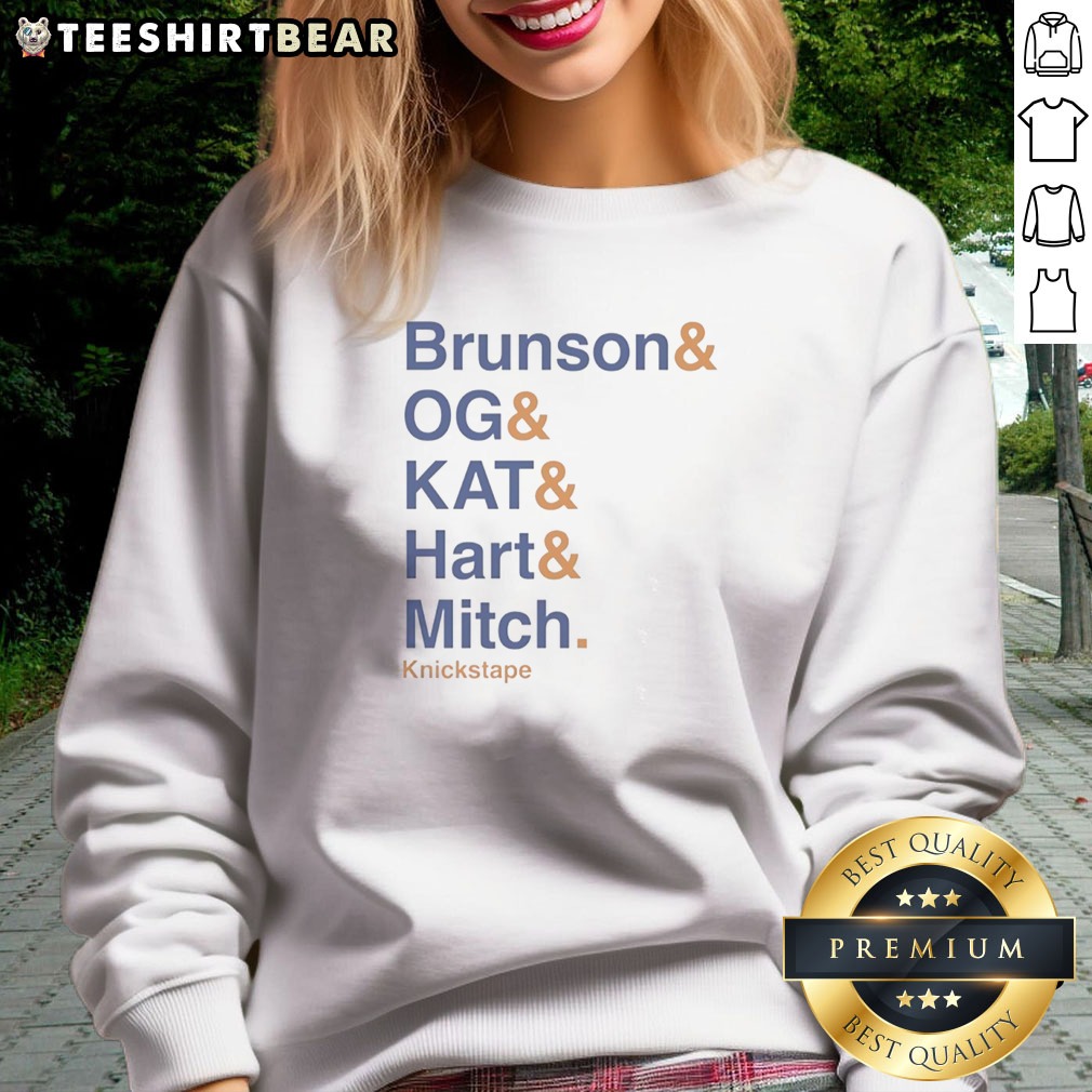 nice-the-lineup-knickstape-brunson-and-og-and-kat-and-hart-and-mitch-sweatshirt Nice The Lineup Knickstape Brunson And OG And KAT And Hart And Mitch Sweatshirt in a vibrant design.